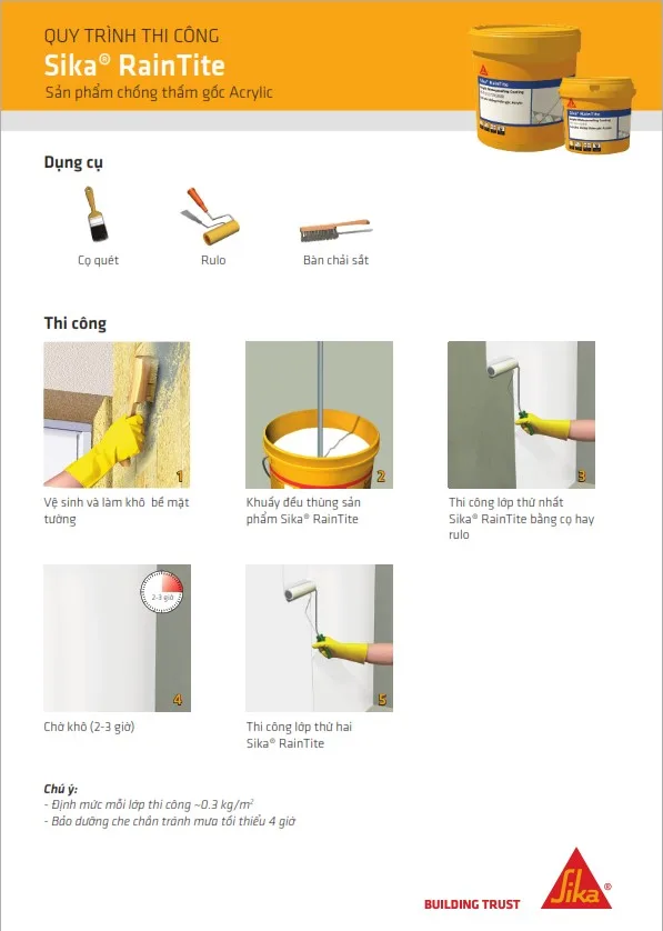 chat chong tham goc acrylic sika raintite 1