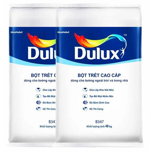 Bột trét tường cao cấp trong nhà Dulux B347 - 40KG Bột trét tường cao cấp trong nhà Dulux B347 – 40kg